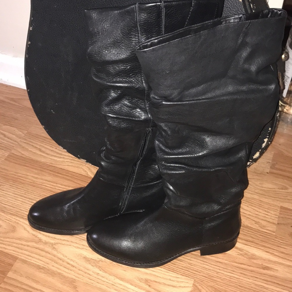 Women’s Dune Black Leather Boots Size 6